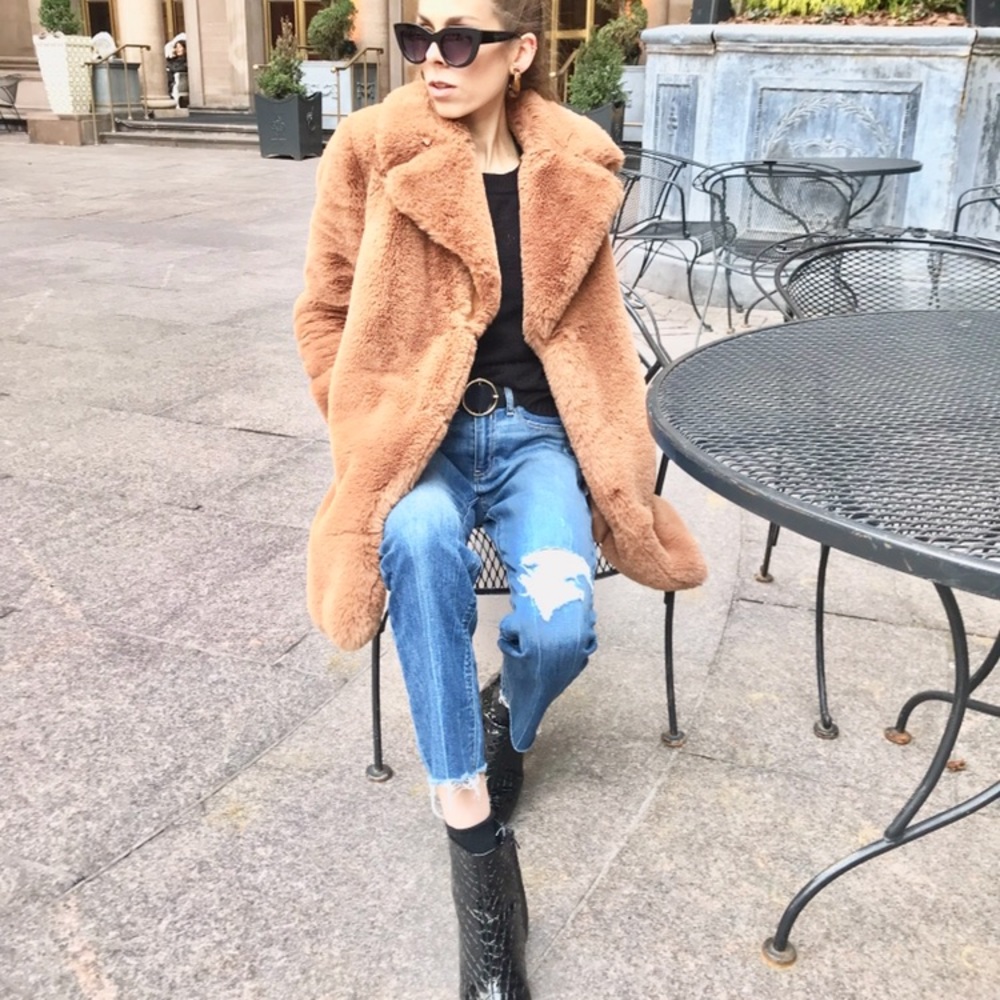 Brown furry coat